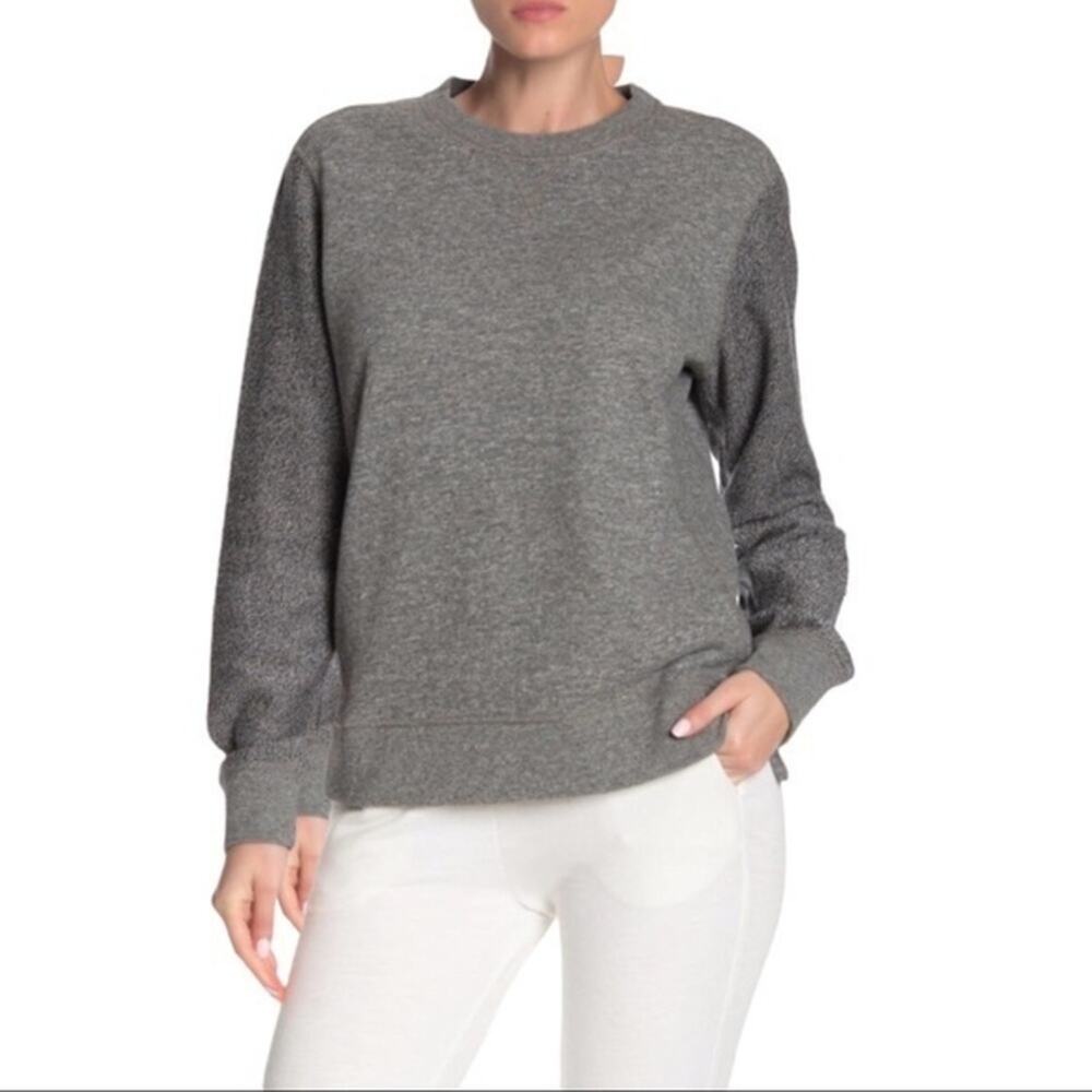 Jason Scott Heather Gray Cropped Drop Shoulder French Terry Sweatshirt XS NWT